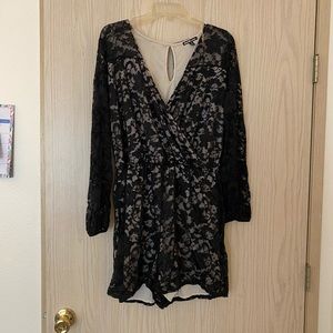 All lace long sleeve romper